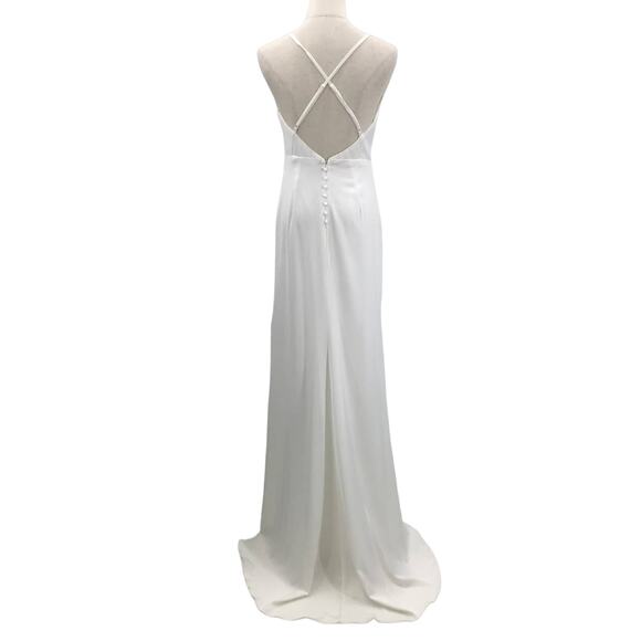 LULU'S S White Destined Romance Spaghetti Strap Backless Maxi Dress NWT B129 - Picture 4 of 12